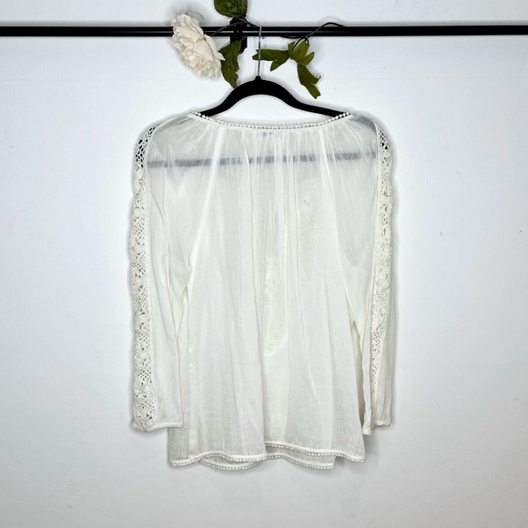 Joie ‘Oda’ Split Neck Crochet Blouse - Picture 6 of 8